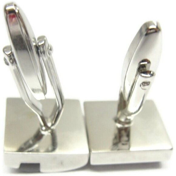 Silver Tone Black Cufflinks Shirt Formal Wedding Accessories Tux Vintage IOB - Picture 11 of 16